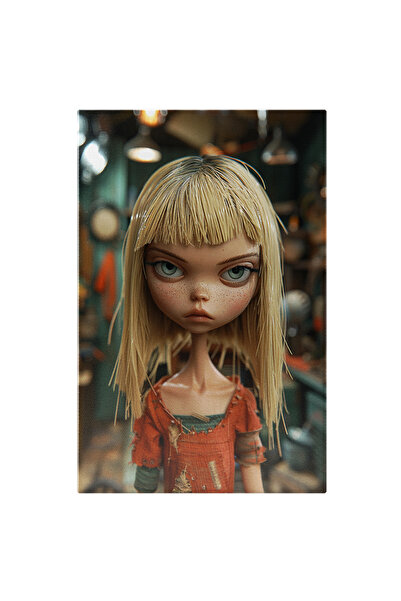 StoryGift Romania Tablou Canvas: Păpușă Blondă Cu Breton Și Ochi Albaștri- Cr...