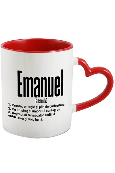 StoryGift Romania Mug With The Name Emanuel, With Motivational Message, Creative, Energetic, Curious, Smart, With, STG.