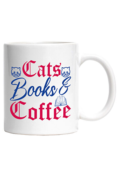 StoryGift Romania Cana Cu Textul In Engleza "cats, Books, Coffee" - Pisici Ca...