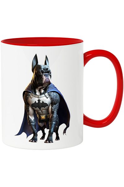 StoryGift Romania Superhero Dog Portrait Mug, Batman Custom Dog, Fierce Dog, Peleri, With, STG.