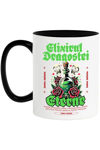 StoryGift Romania Elixir of Eternal Love Mug - For Soulmates, 330ml, Ceramic with Ma, Cu, STG.