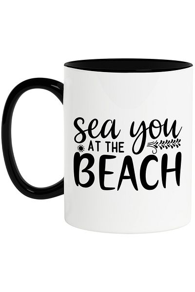 StoryGift Romania Mug with the message in English "See you at the beach" - see you on the beach in the summer vacation, With ,STG.