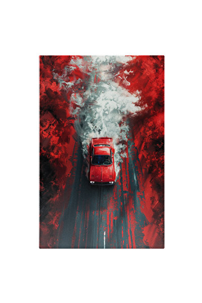 StoryGift Romania Tablou Canvas Mașina În Trecere Lasă Fum Alb Pe Strada Prin...