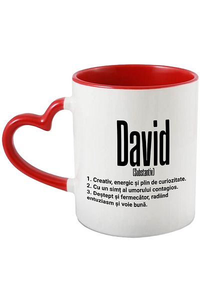 StoryGift Romania Cana Cu Numele David, Cu Mesaj Motivational, Creativ, Energic, Curios, Destept, , Cu ,stg