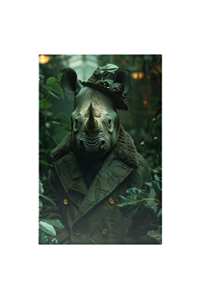 StoryGift Romania Tablou Canvas Misteriosul Rinocer Care Spioneaza Camuflat I...