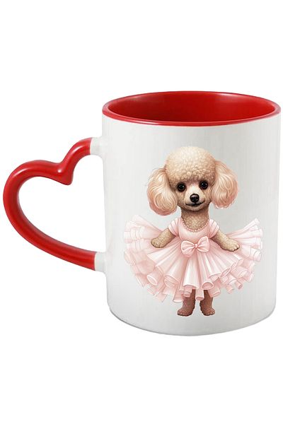 StoryGift Romania Mug with Poodle, dress, dog, pet, illustration, cheerful, With,STG