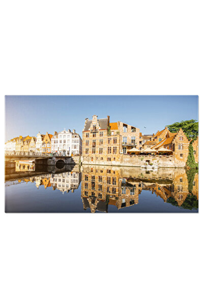 StoryGift Romania Tablou Canvas Orasul Gent Din Belgia Peisaj Urban Si Canale...