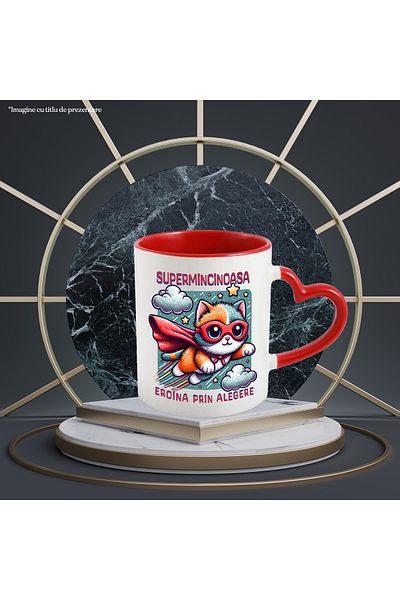 StoryGift Romania Super Liar Mug, Superhero, Heroine By Choice, 330ml, Ceramic with Handle I, With, STG.