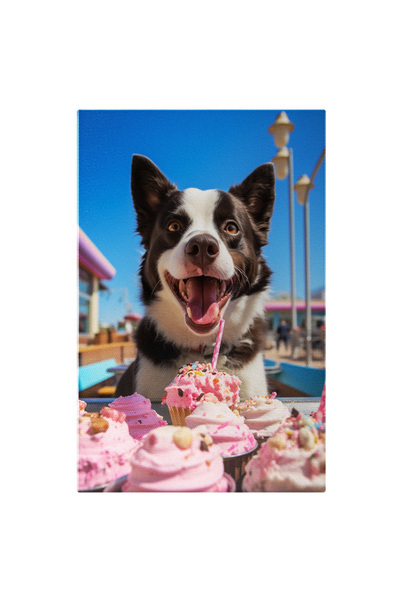 StoryGift Romania Tablou Canvas: Ziua De Nastere A Catelului Cu Blana Neagra-...