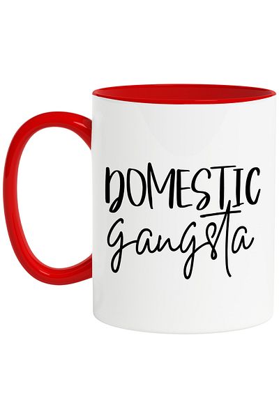 StoryGift Romania Cana Cu Textul In Limba Engleza "domestic Gangsta" - Gangster Domestic Cu Maner , Cu ,stg