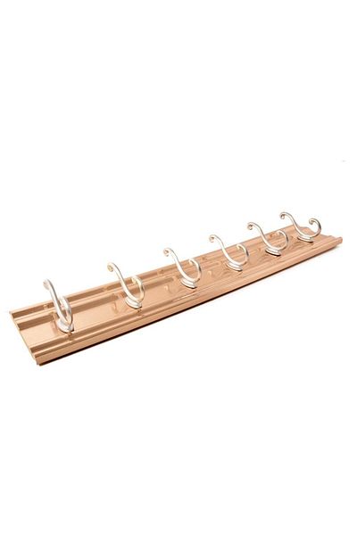 Generic Wall-mounted clothes hanger with 6 wooden hangers