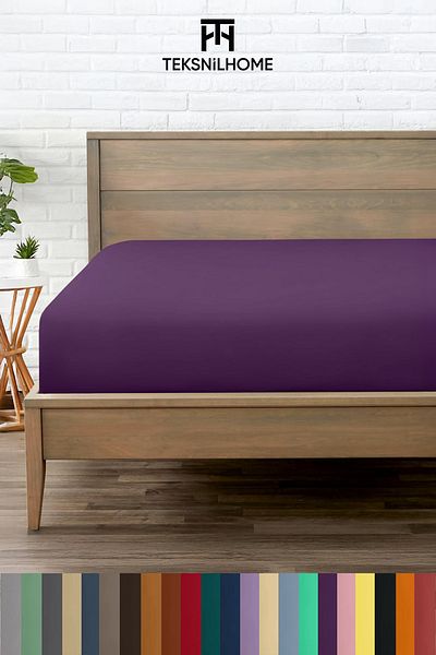 TeksNil Home 100% Microfiber Economical Combed Cotton Fitted Sheet Full Edge