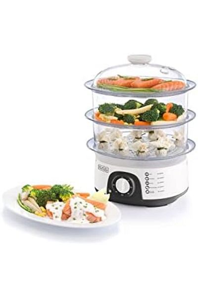 Black&Decker BLACK+DECKER Food Steamer, 775W, 10L 3-Tier Detachable Design, Timer Control, Quick & Easy Meal Prep