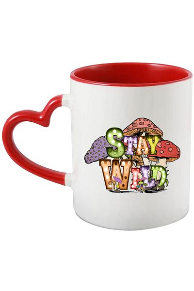 StoryGift Romania Mug with the message "Stay wild", hippie style, culture, illustration, psychedelic, ciu, Cu, STG.