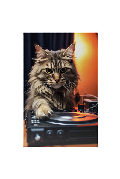 StoryGift Romania Tablou Canvas: Sunetul Melodios Al Fanteziei Pisica Dj Drap...