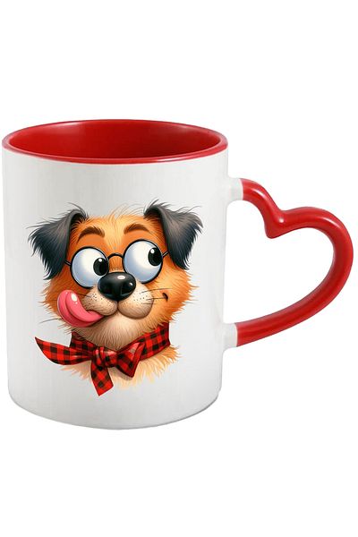 StoryGift Romania Mug with a dog that has a strange look | illustration | tongue out | gocila, With ,STG.