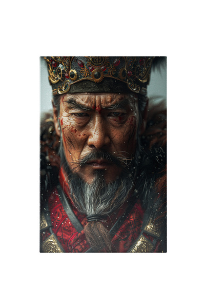 StoryGift Romania Tablou Canvas Barbat Japonez Shogun Cu Taieturi Pe Fata Cu ...