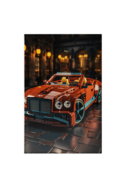 StoryGift Romania Tablou Canvas: Masina Bentley Stil Lego Decapotabila Portoc...