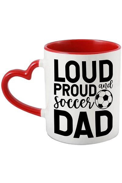 StoryGift Romania Mug for a proud soccer dad with the message "Loud and proud soccer dad" -, With ,STG.