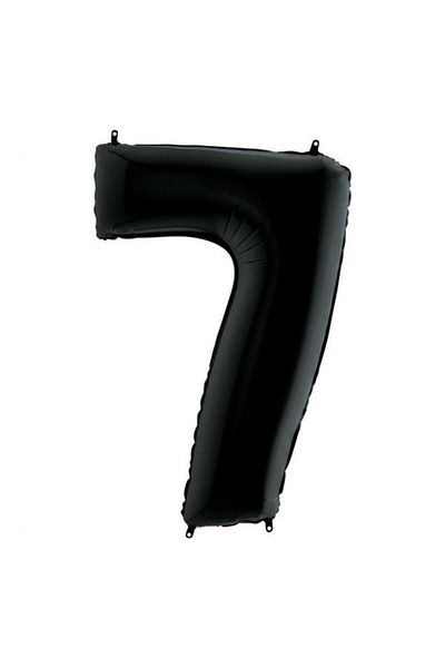 party mix Black Matte Number Foil Balloon 70 cm – Party & Birthday Ornament - Number Balloon