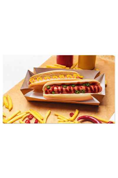 StoryGift Romania Tablou Canvas Hot Doguri Delicioase Si Cartofi Prajiti Ruminiti, Oferind O Experienta Culinara