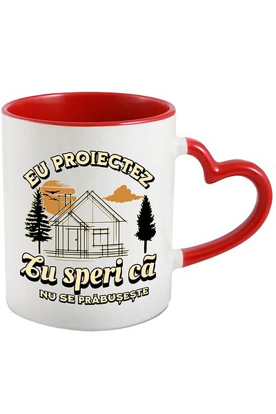 StoryGift Romania Architect Message Mug I design, you hope it doesn't collapse, 330ml, Ceramic, With, STG.