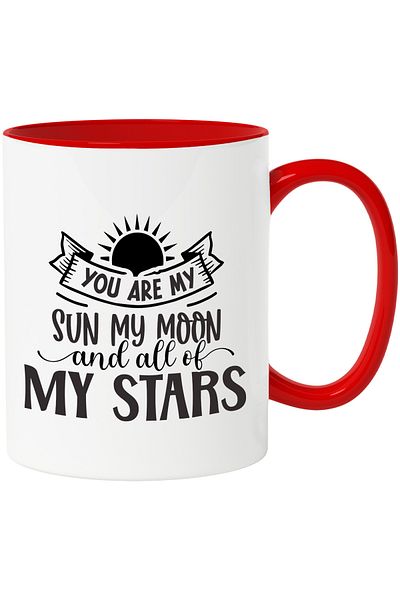 StoryGift Romania Mug with the message "You are my sun, my moon and all my stars" - relationship, With, STG.