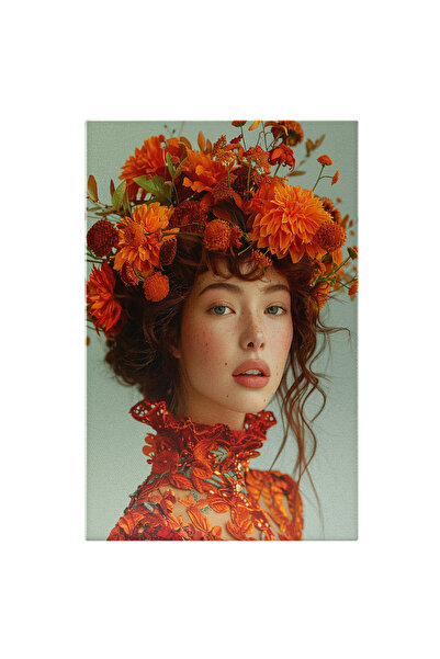 StoryGift Romania Tablou Canvas Frumusețea Frunzelor De Toamnă O Îmbinare Artistică În Părul Fetei De Modă Și Nat