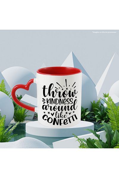 StoryGift Romania Cana Cu Inimioare Si Stelute Cu Mesajul "throw Kindness Around Like Confetti" - , Cu ,stg