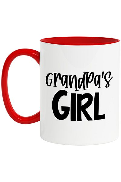 StoryGift Romania Mug for Grandpa's favorite girl - appreciation with Red Handle, With Red Handle STG,,STG.