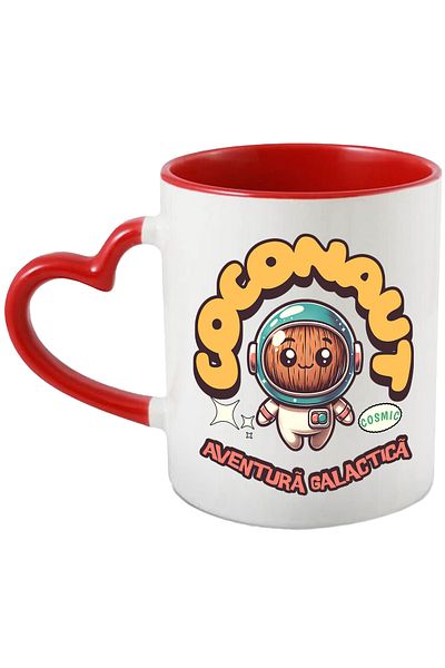 StoryGift Romania Coconaut Galactic Adventure Video Game Mug, 330ml, Ceramic with Red Heart Handle, With,STG.