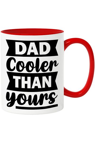 StoryGift Romania Mug with the text "Dad cooler than yours" - dad cooler than yours with Handle, With, STG.