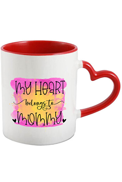 StoryGift Romania Cana cu mesajul " My heart belongs to mommy", ilustratie, mama, inima mea ii apa, Cu ,STG .