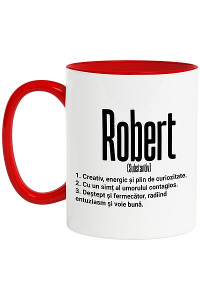 StoryGift Romania Mug With The Name Robert, With Motivational Message, Creative, Energetic, Curious, Smart,, With ,STG.