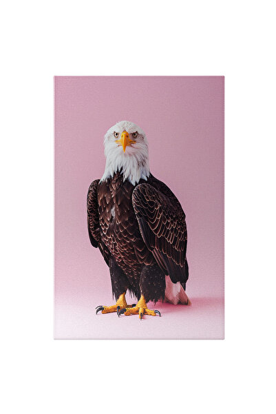 StoryGift Romania Tablou Canvas Vultur Domesticit Ce Pozează Pe Un Fundal Roz - Pene, Ghiare Fioroase, Cioc Porto