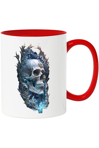 StoryGift Romania Skull Mug Blue Light, Diamond, Jewelry, Scary, Ceramic, 330ml, With, STG.