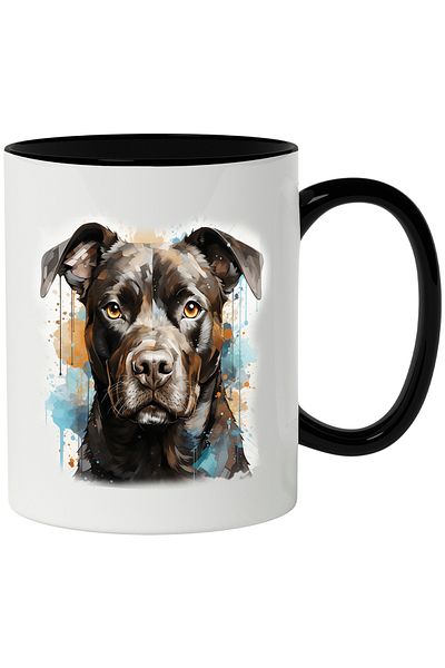 StoryGift Romania Puppy Mug, Dog Lovers, Watercolor, Ears, Multicolor 330 ml, Ceramic, With ,STG.