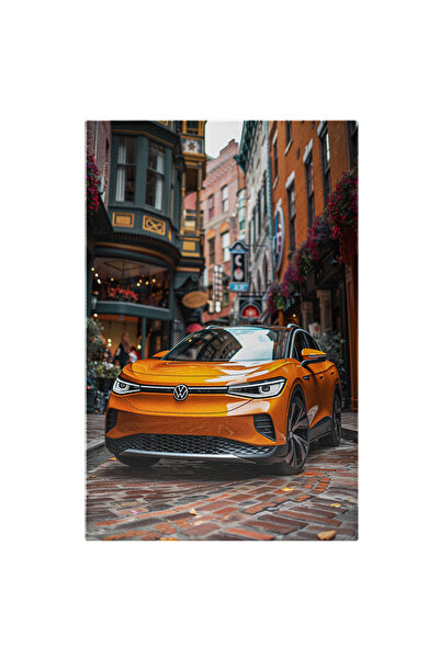 StoryGift Romania Tablou Canvas Volkswagen Id.5 De Culoare Portocalie Pe O St...