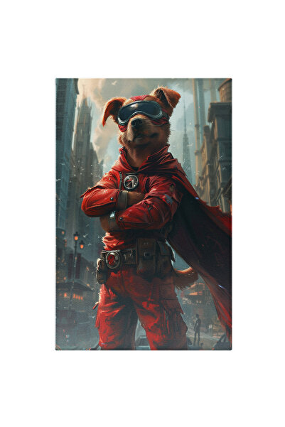 StoryGift Romania Tablou Canvas: Un Caine Cu Vestimentatie Rosie Si Pelerina ...