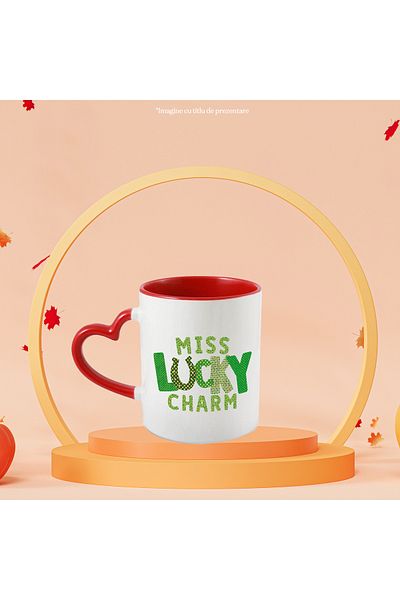 StoryGift Romania Mug with the message "Miss lucky charm", illustration, motivational, miss, lucky, With, STG.
