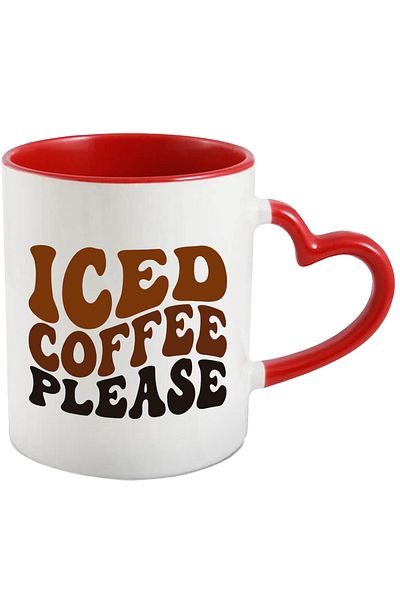 StoryGift Romania Mug for those who prefer iced coffee with Red Heart Handle, With Heart Handle R,STG.
