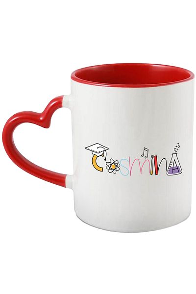 StoryGift Romania Mug With Name Cosmina, School, Chemistry, Subjects, Algebra, Geometry, 330ml, Wax, With, STG.