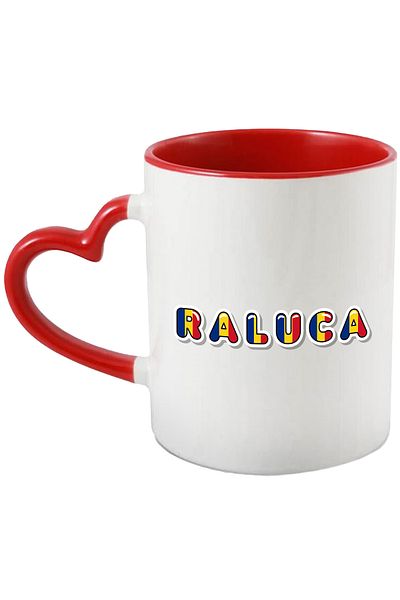 StoryGift Romania Mug With Name Raluca, Romania, Supporter, Romanian Flag, Patriot, 330ml, Wax, With,STG.