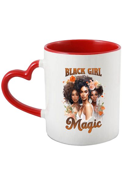 StoryGift Romania Mug with black girls with the message "Black girl magic", illustration, awareness, With ,STG.