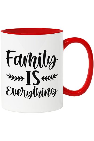 StoryGift Romania Mug for those who believe that family is everything with Red Handle, With Ro Handle, STG.
