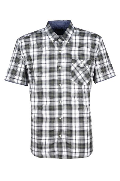 Masimar Men's Short Sleeve Plaid Woven Shirt with Pockets