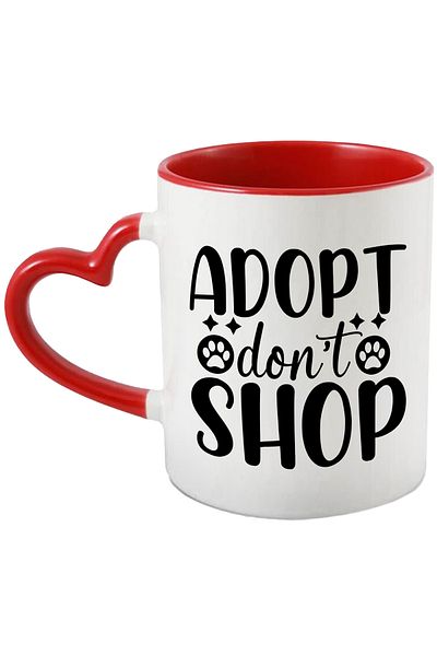 StoryGift Romania Mug with a message that encourages you to adopt pets, not buy them, with STG.