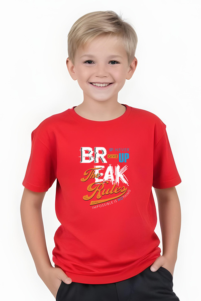 FYK KİDS Boy's Summer Break Printed Bottom-Top Suit