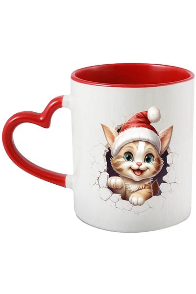 StoryGift Romania Mug with a kitten sticking its head out of a destroyed wall | illustration | gau, Cu,STG.
