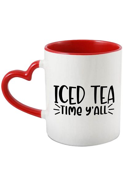 StoryGift Romania Mug with the message in English "Iced tea, time y'all" - iced tea with, With, STG.